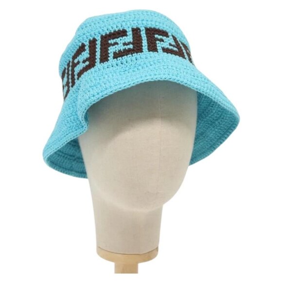 FENDI Zucca Canvas Hat Cotton Blue Auth yk19421M - Picture 1 of 13